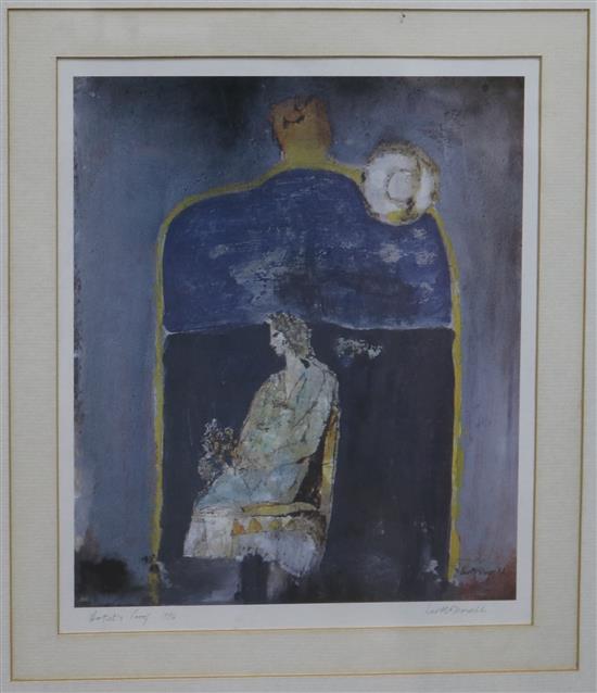 Leo McDowell, limited edition print, Woman in the mirror, signed and dated 1996, 31 x 26cm